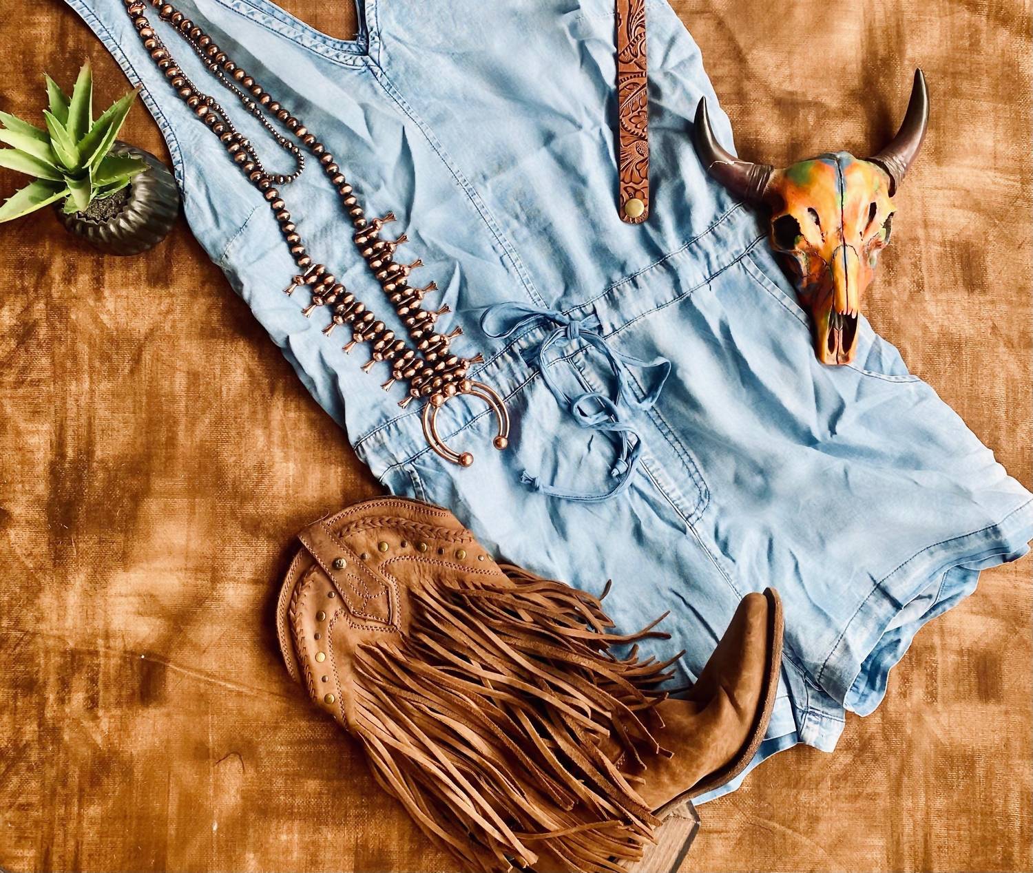 She + Sky - The Miranda Denim Romper