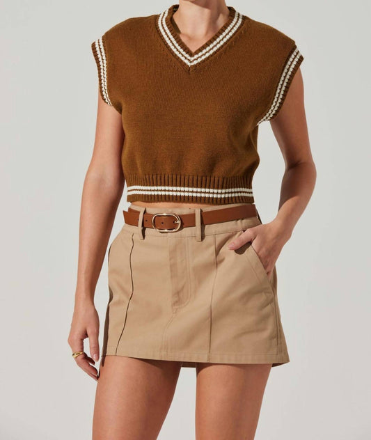 Astr - Kirby V-Neck Cropped Sweater Vest