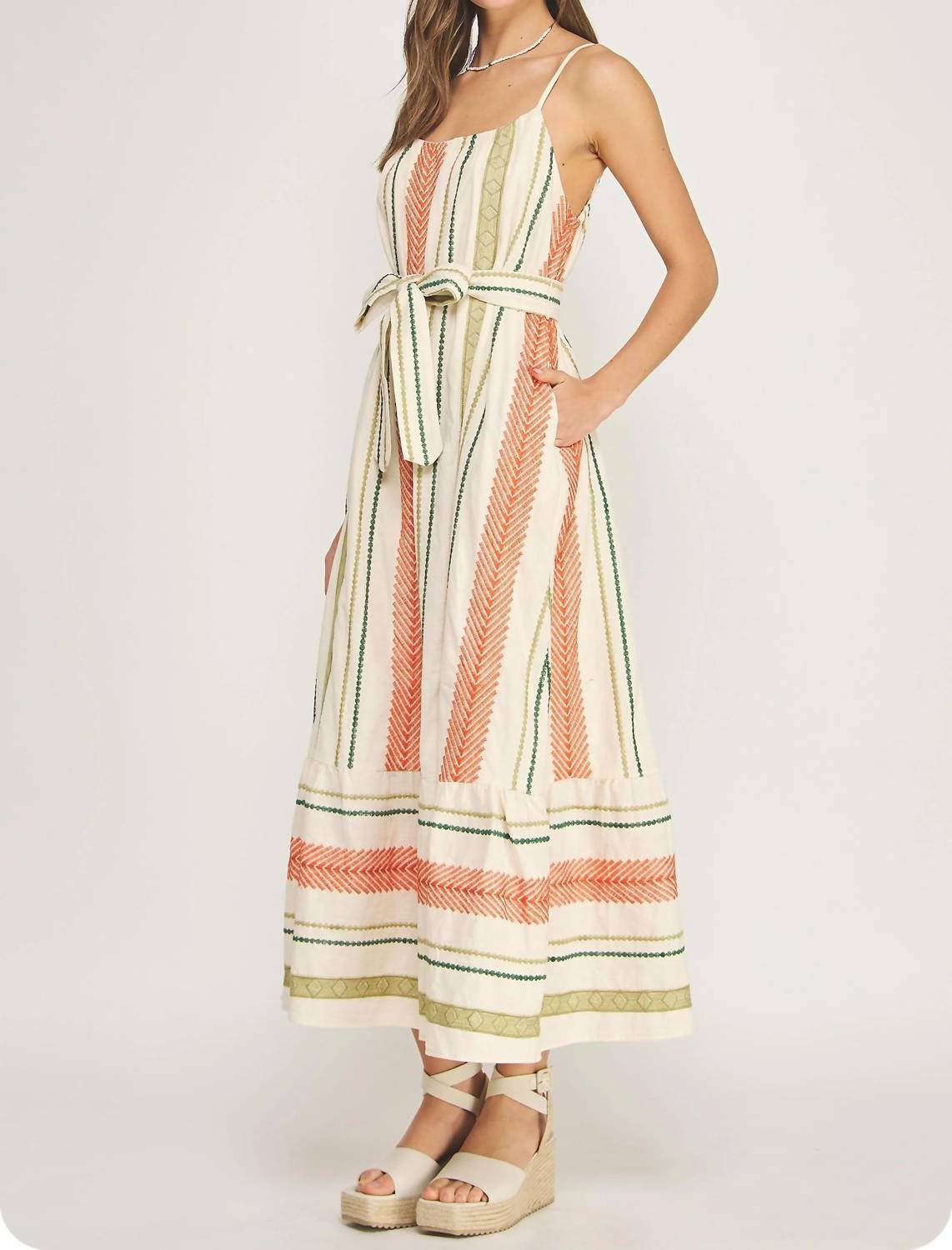 Nyland - Penzance Cotton Embroidered Maxi Dress