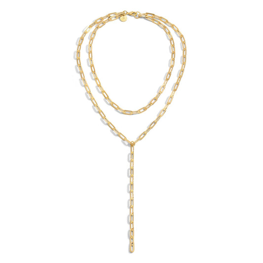 Eklexic - Women's Paper Clip Chain Layered Lariat Necklace