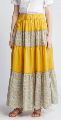 Loretta Caponi - Pastel Poppy Daisy Top And Skirt Set