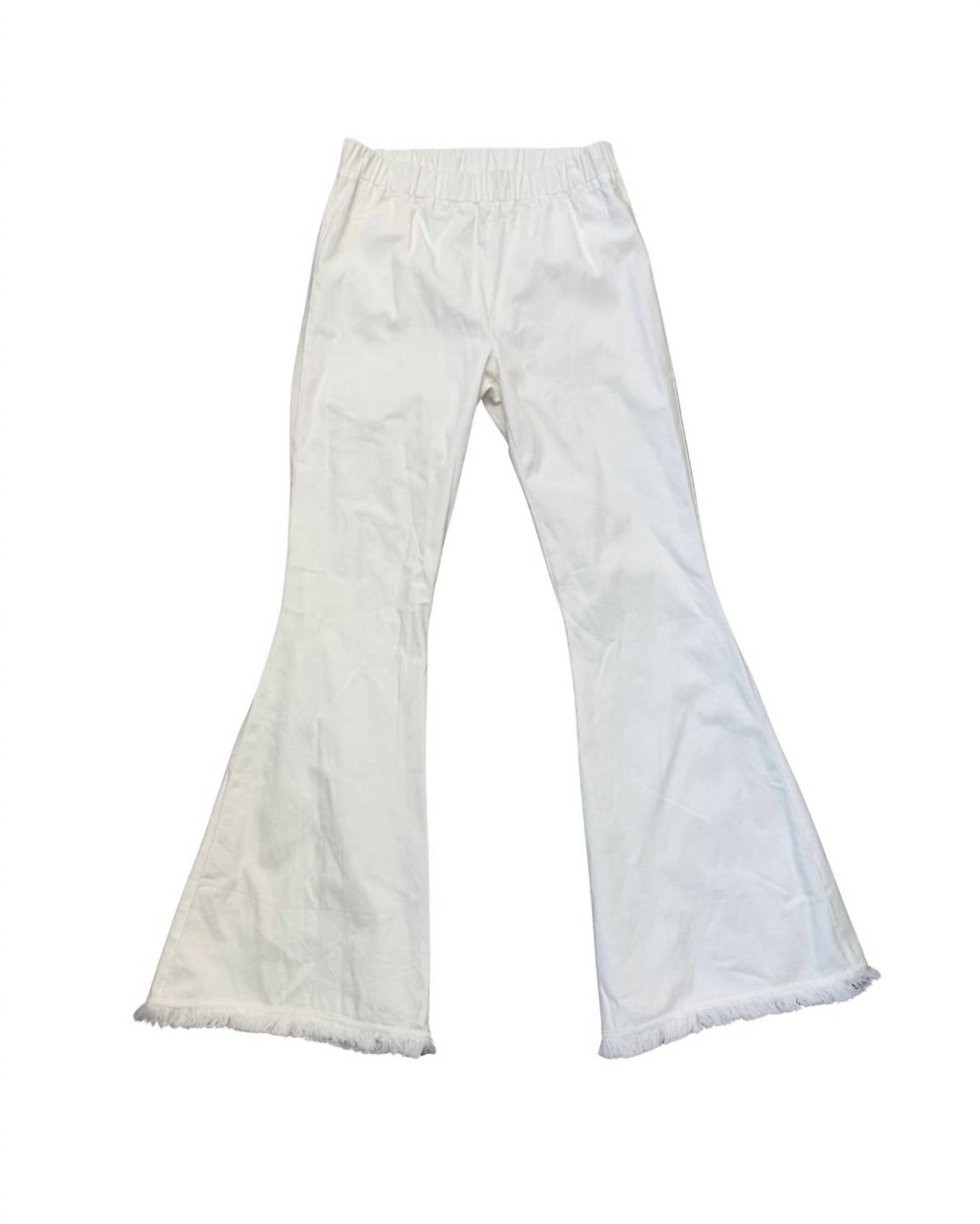 Umgee - Women's Frayed Hem Flare Pants