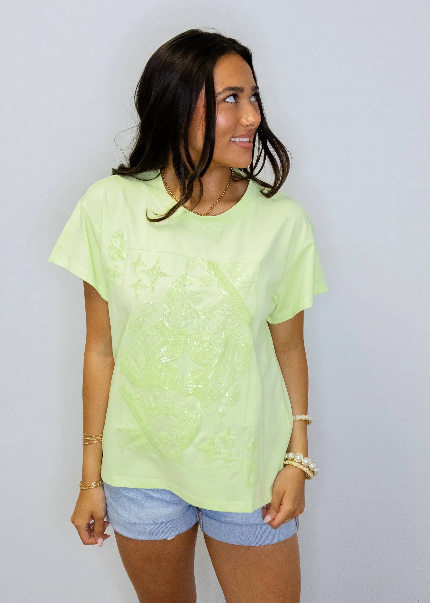 Queen Of Sparkles - Tonal Card Logo Tee