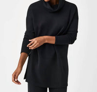 Spanx Air Essentials Turtleneck Tunic in black - women's long sleeve top