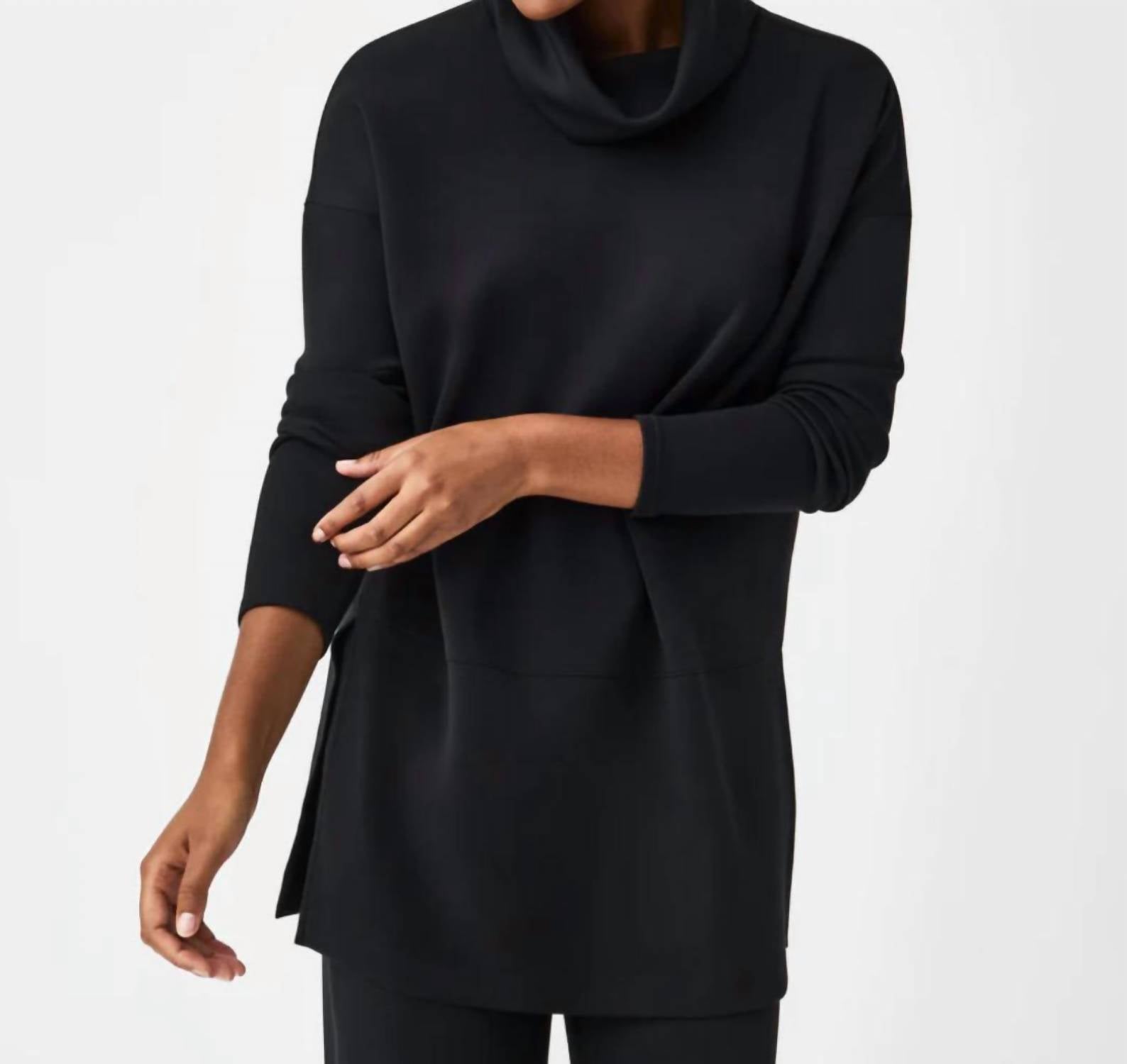 Spanx Air Essentials Turtleneck Tunic in black - women's long sleeve top