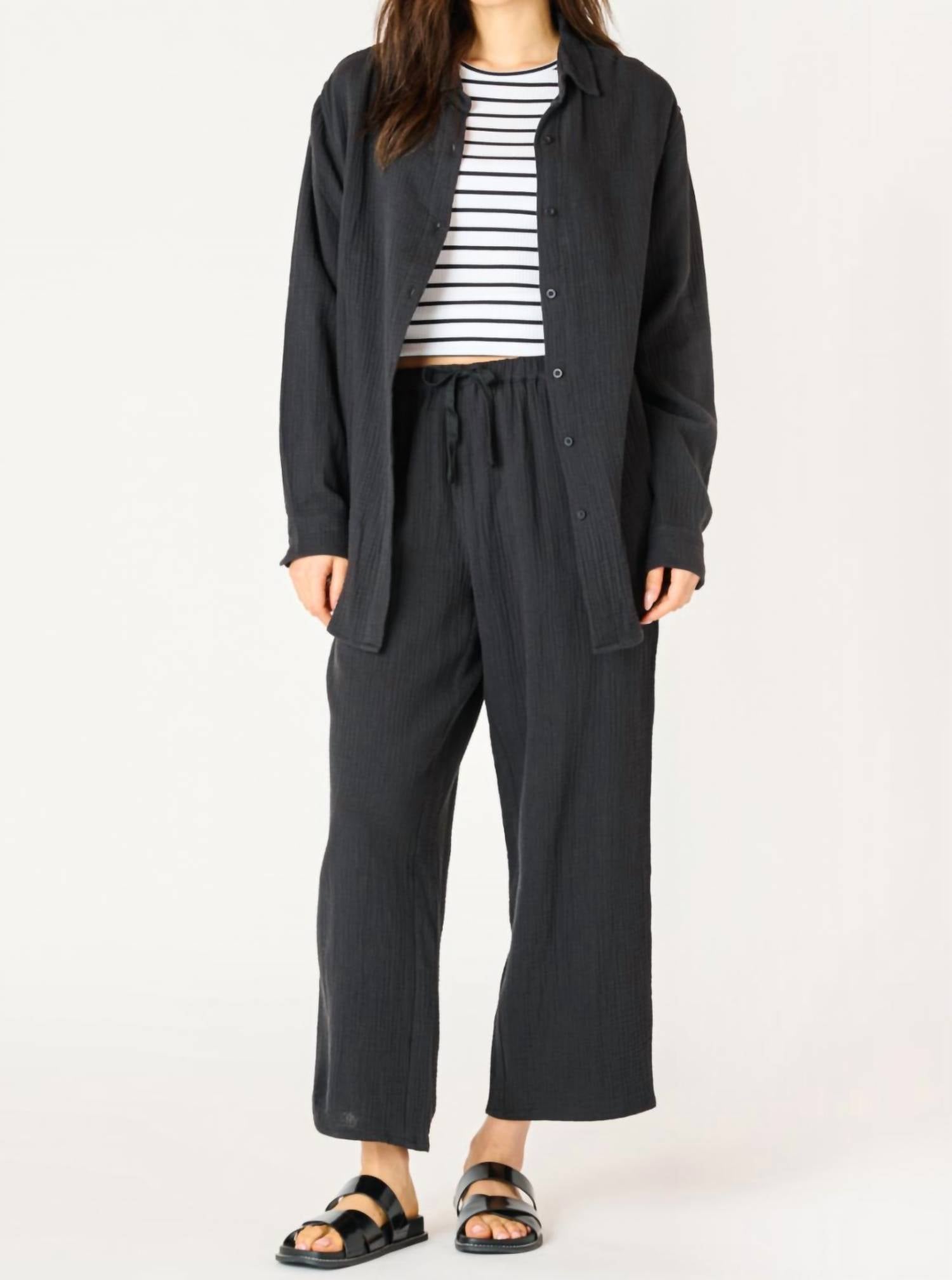 Dex - Textured Button Up Blouse
