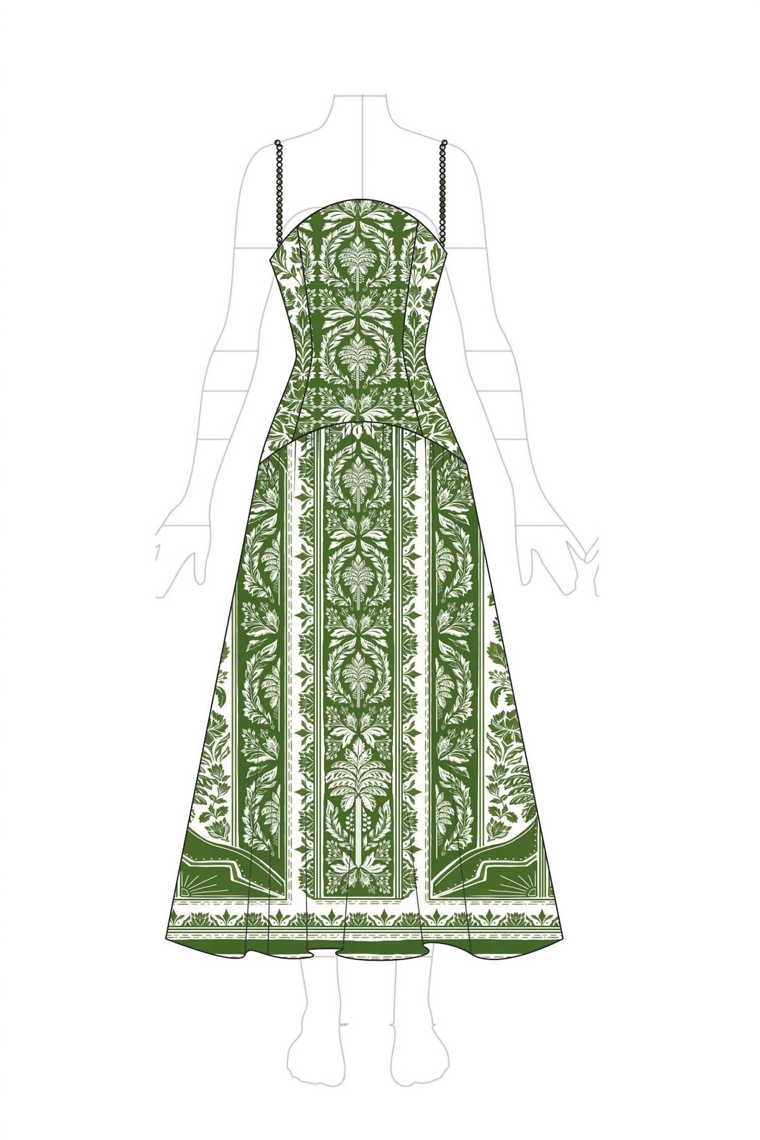 Farm Rio - Delicate Tapestry Midi Dress