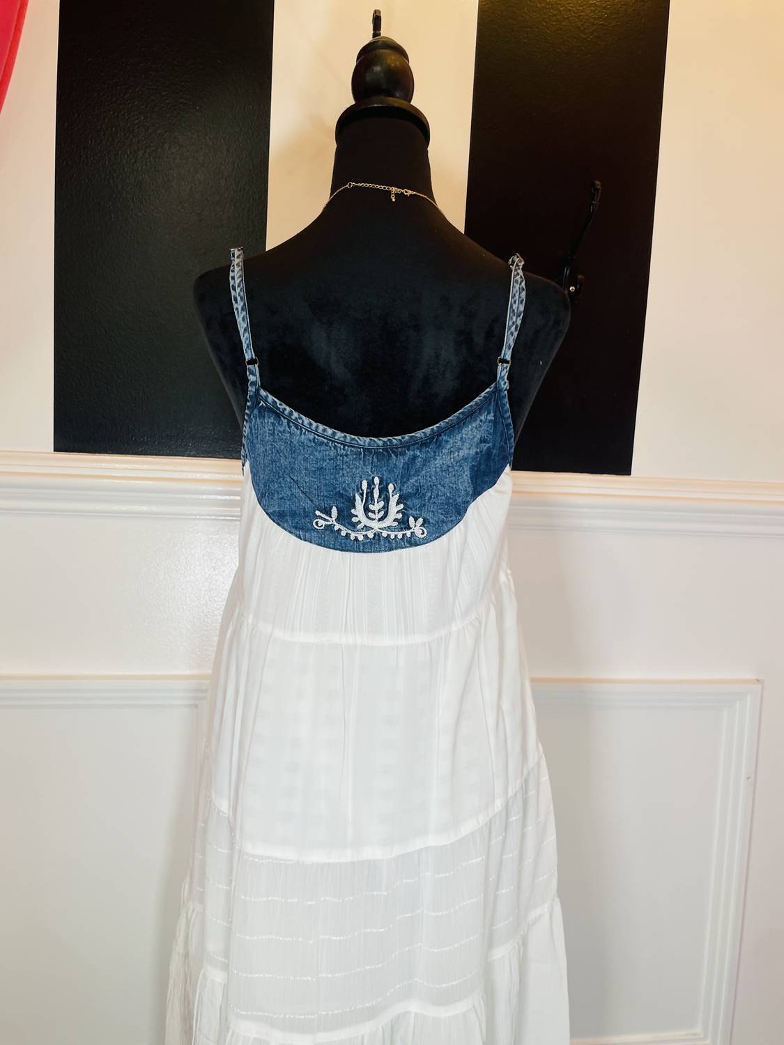 Young Threads - Women's Denim Embroidered Dress