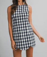 Mable - Plaid Expectations Scallop Hem Dress