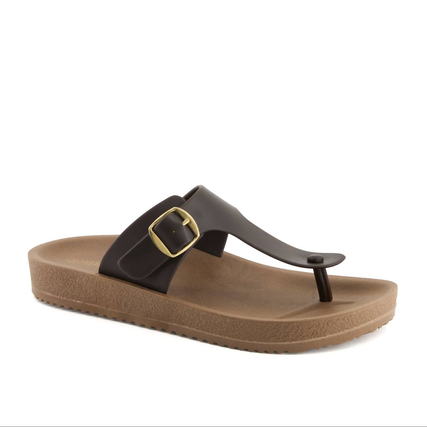 Andrea Women's Adjustable Buckle Sandal in dark brown - women's sandal