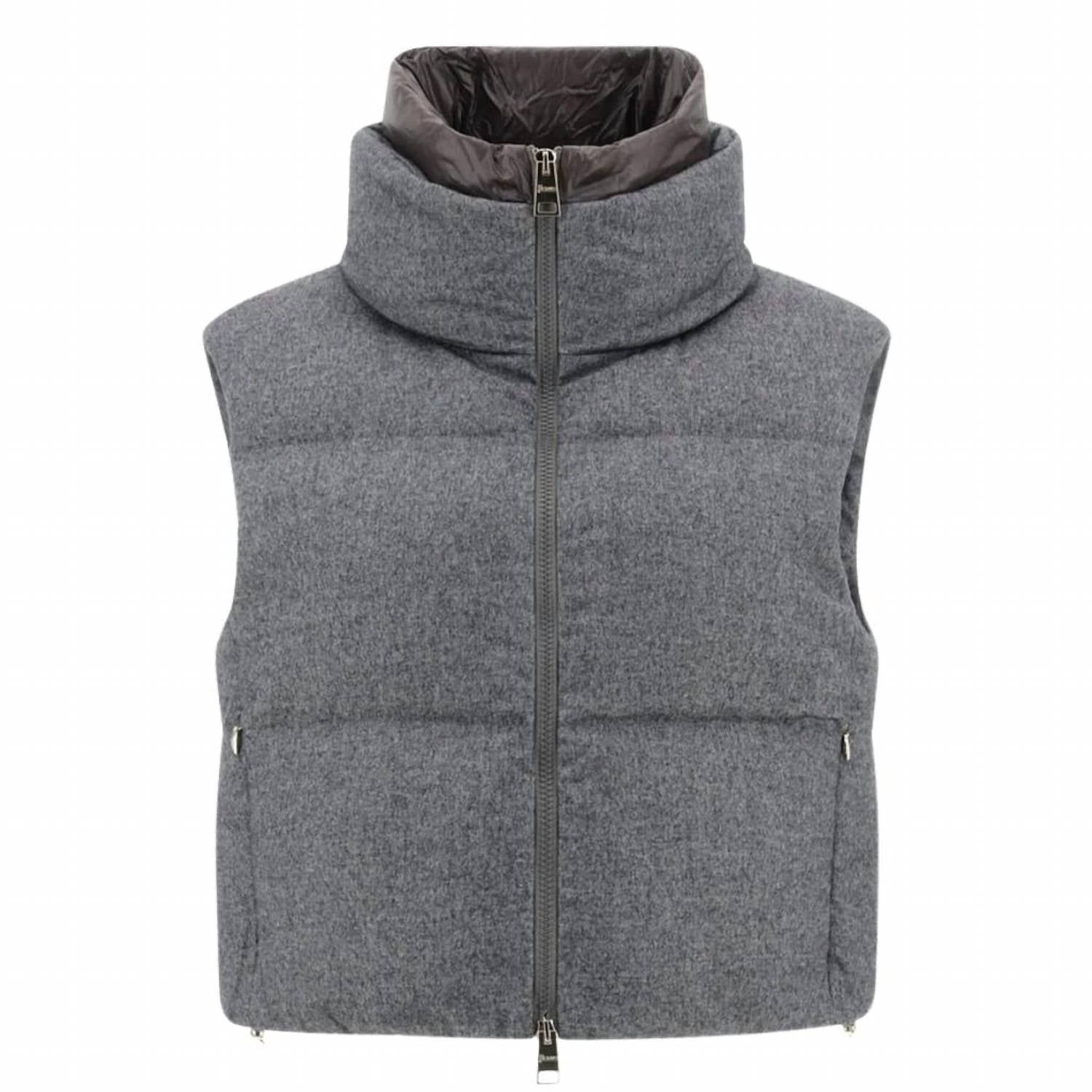 Herno Ultralight Sleeveless Jacket in grey - women's jacket - alternate view