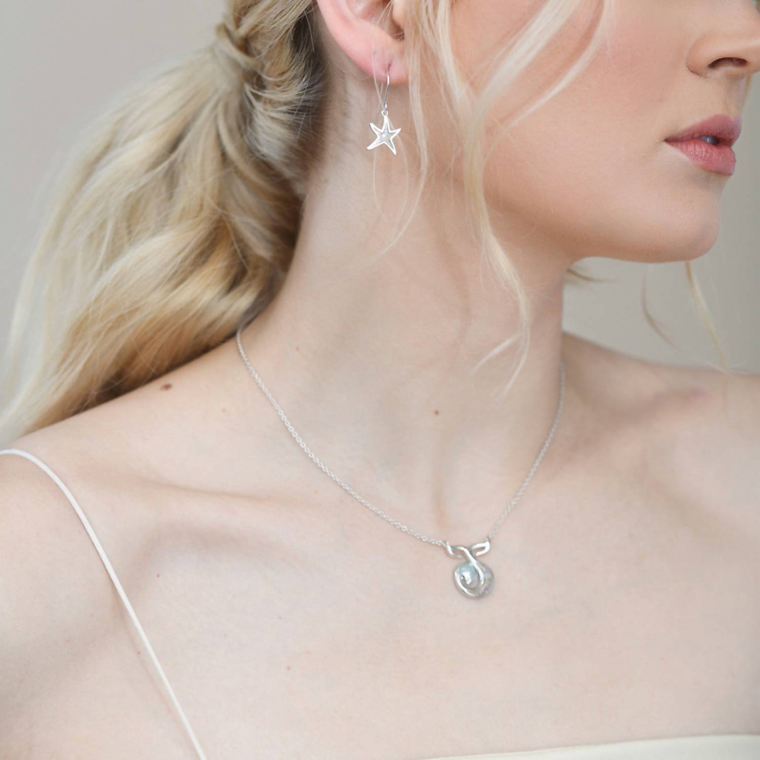 Dune Jewelry - Delicate Starfish Shaped Drop Earrings