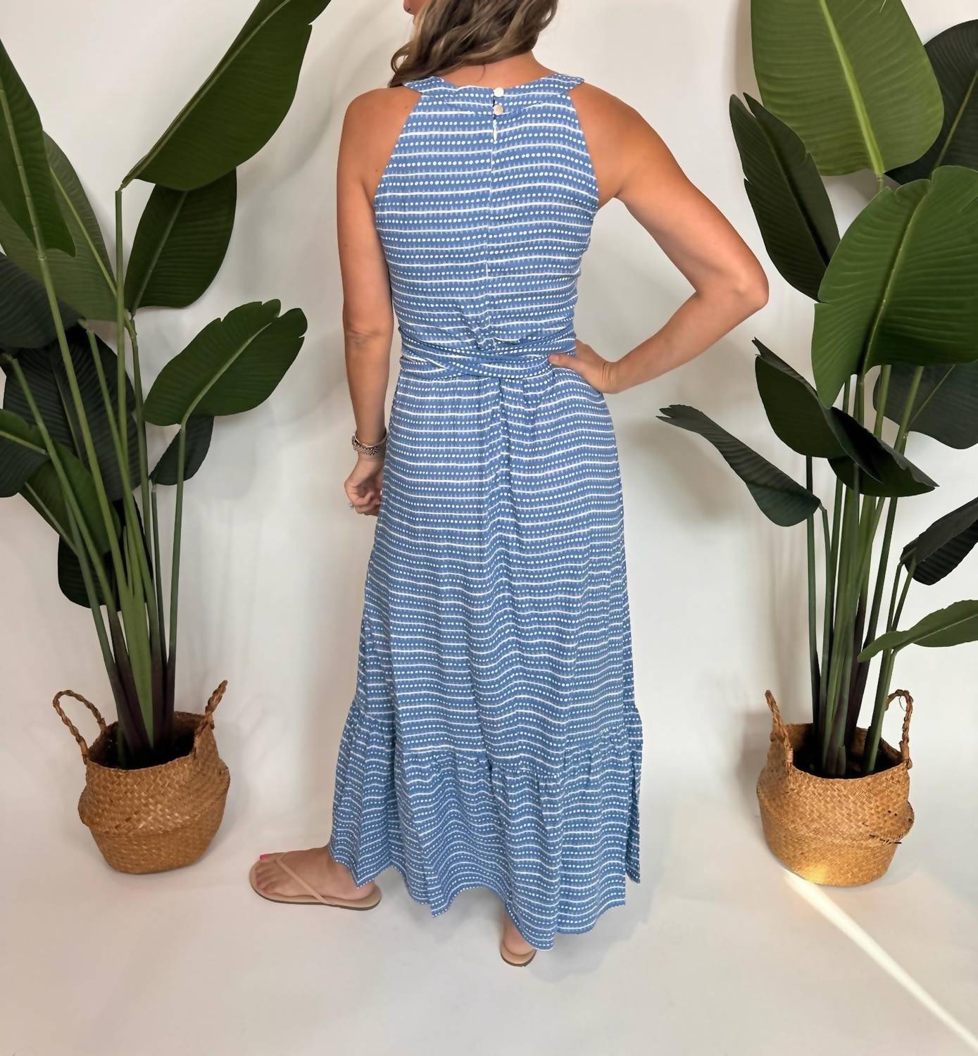 Romi The Brand Destin Singlet Long Dress in blue - women's dress - alternate view