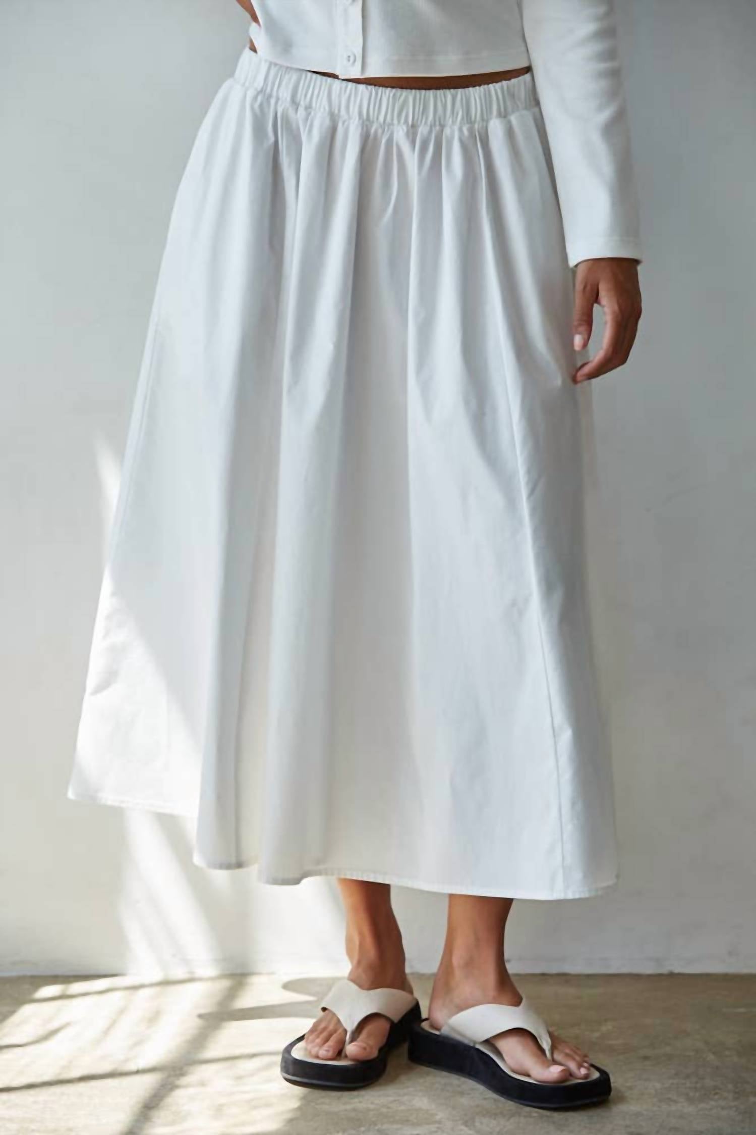 By Together - Elastic Waist Flare Midi Skirt