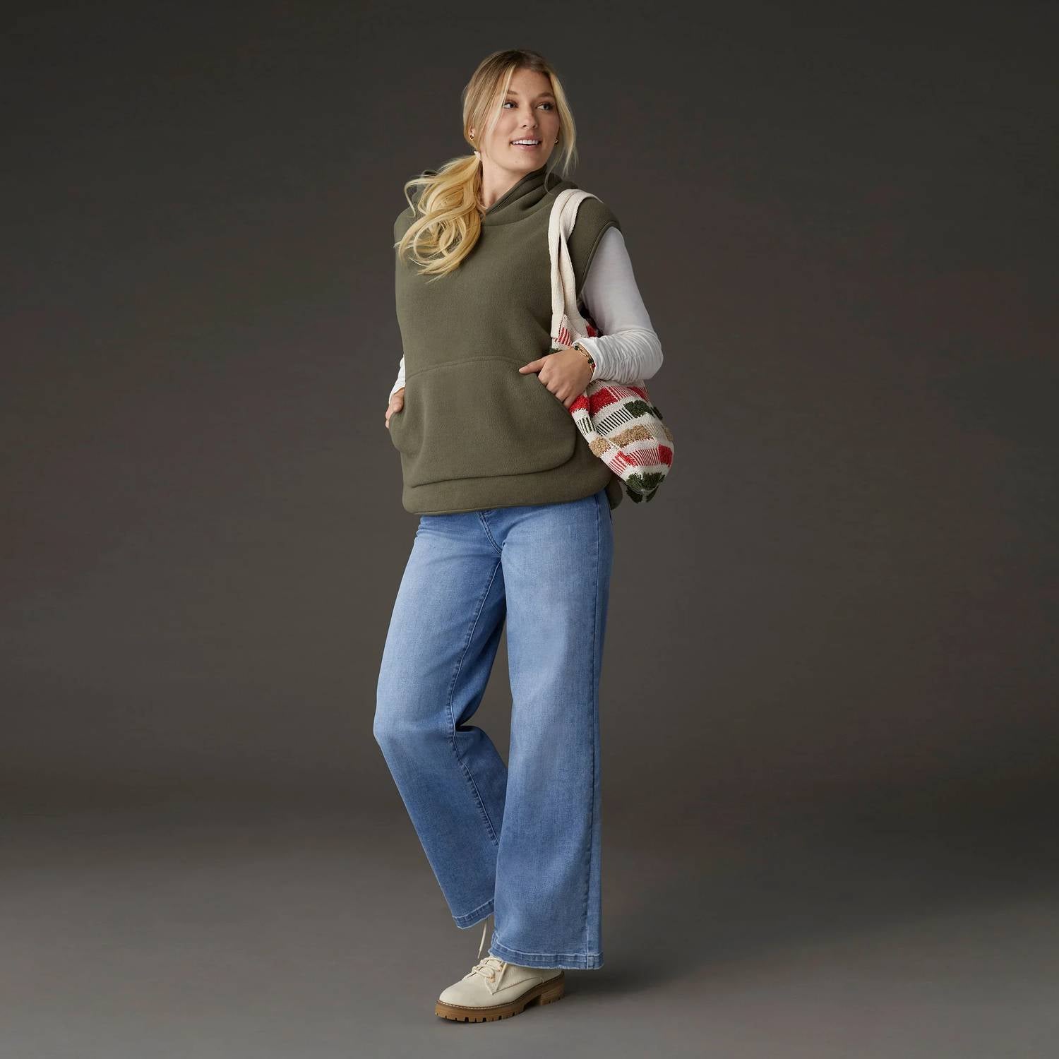 Coco + Carmen - Fern Sherpa Lined Fleece Vest