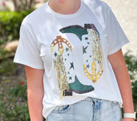 Queen Of Sparkles - Fringe Boot Tee