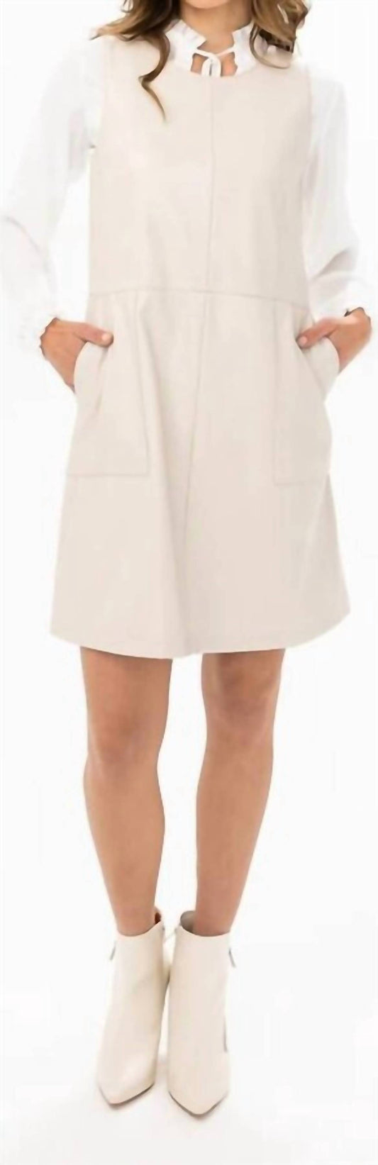 Renuar - A-line Vegan Leather Dress