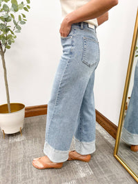Jbd. - Toned Hem Seam Wide Leg Jeans