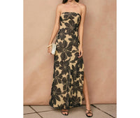 Dress Forum - Linen Strapless Tie Back Maxi Dress