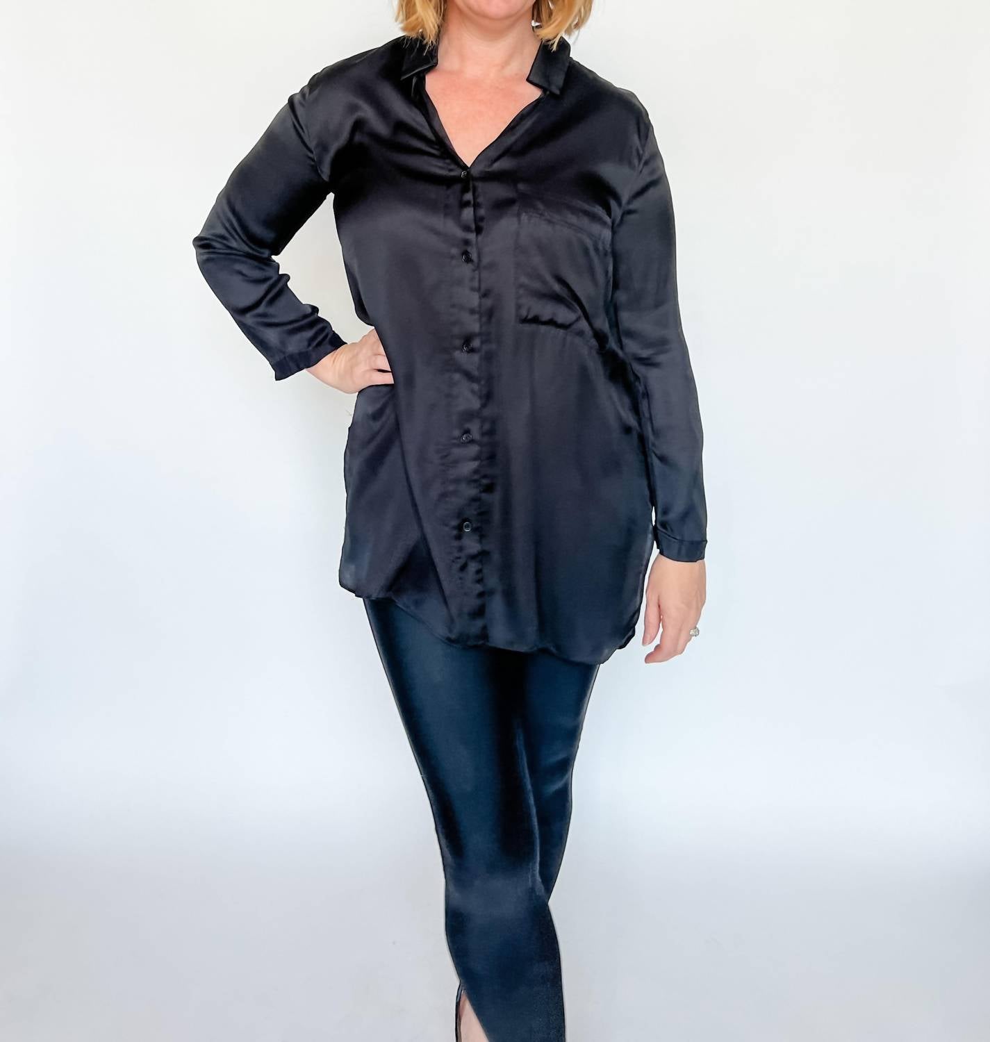 Dress Forum - Highly Favored Long Satin Shirt