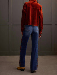 Tribal - Crop Denim Shacket