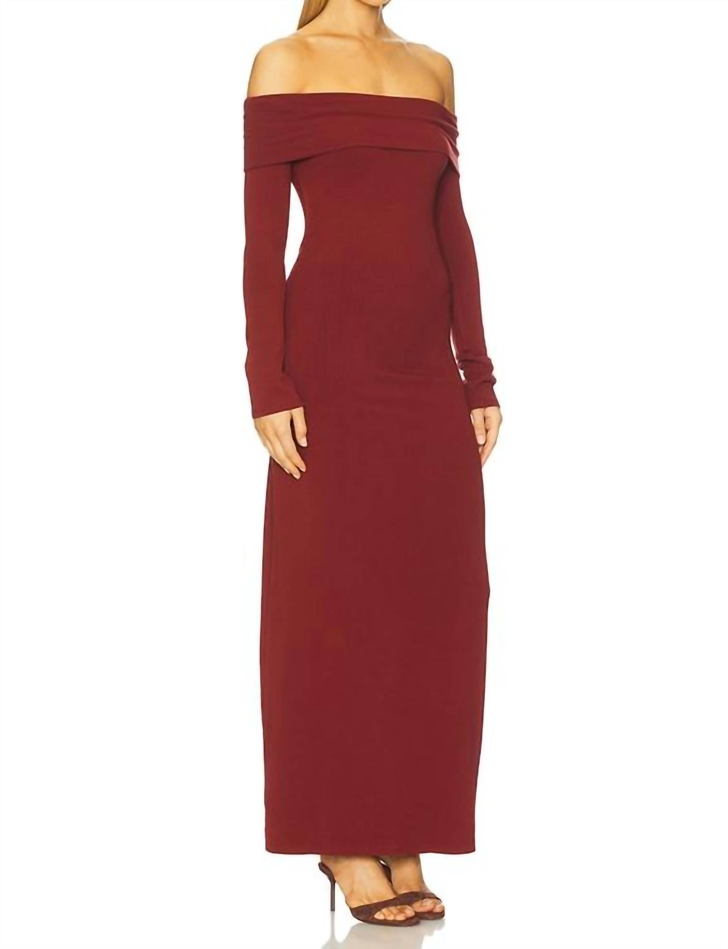 L*SPACE Carrie Off-the-shoulder Dress in red - women's dress - detail view