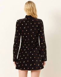 ALIX OF BOHEMIA Romy Bouquet Mini Dress in onyx - women's dress - alternate view