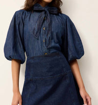 Marie Oliver - Navi Pufffed Sleeve Top
