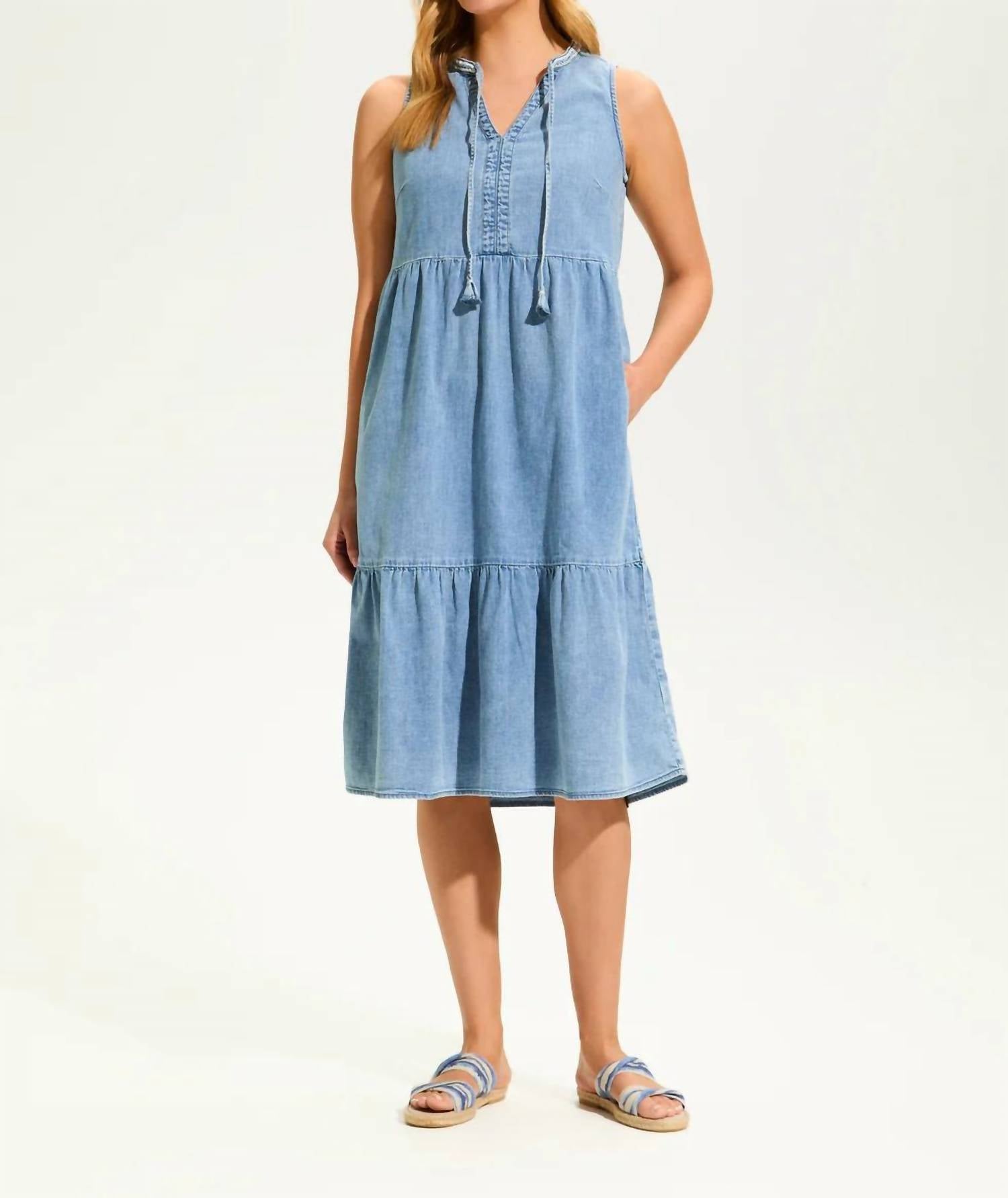 Fdj - Light Denim Tier Dress