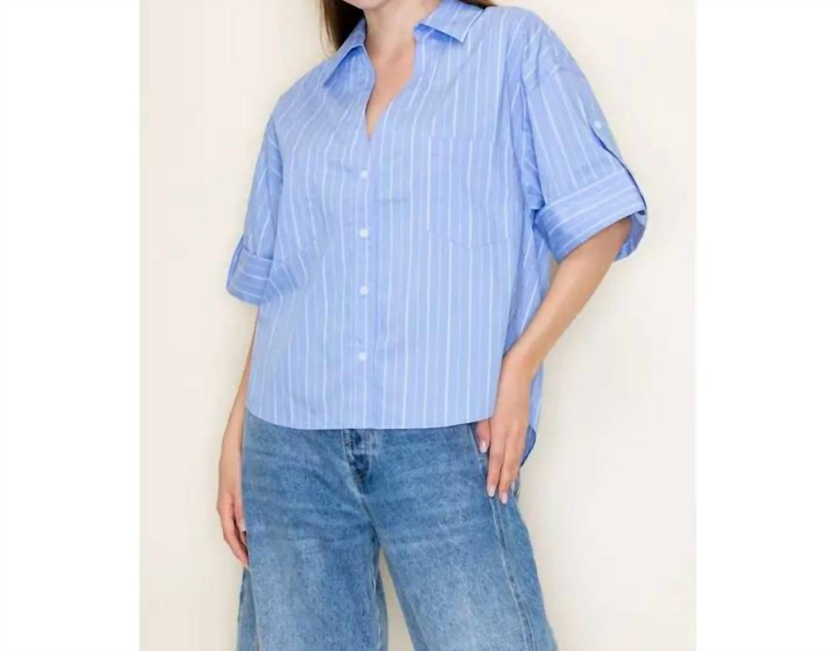 White Birch - Half Sleeve Striped Knit Top