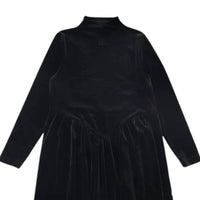 Bamboo - Girls Basque Waist Velour Maxi Dress