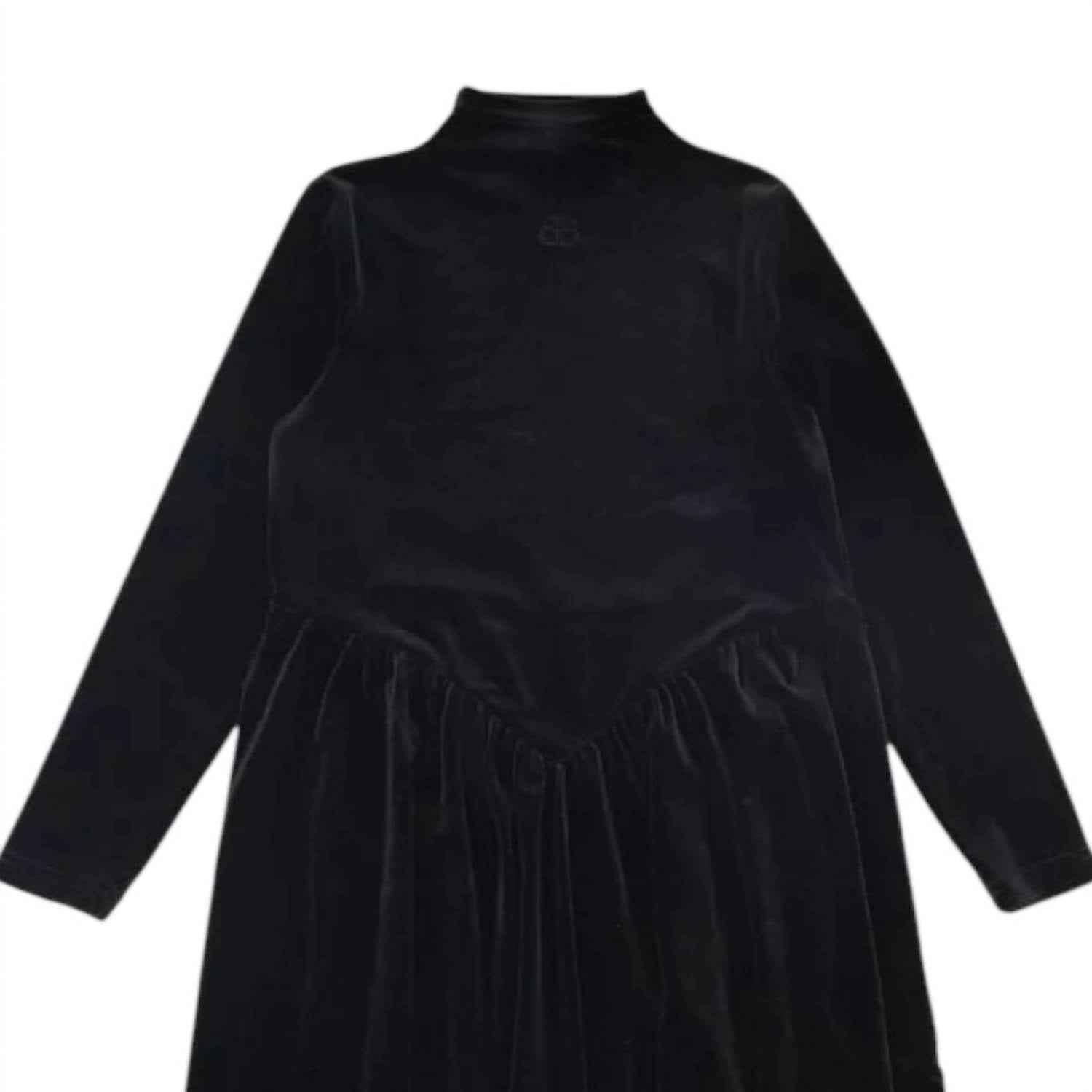 Bamboo - Girls Basque Waist Velour Maxi Dress
