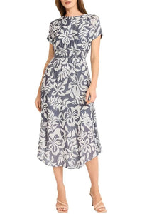 Maggy London - Print Cap Sleeve Midi Dress