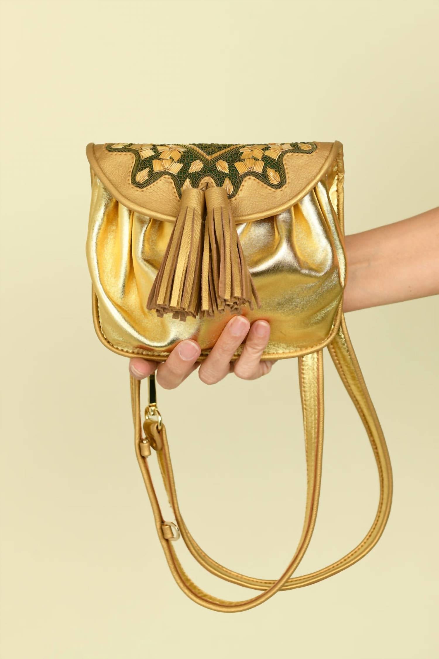 Meher Kakalia Women's Mini Accordion Bag in gold - women's bag