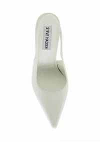 STEVE MADDEN Women's Reyes Genuine Leather Sling Back Hi Heel Pumps in white - women's heels - view 6