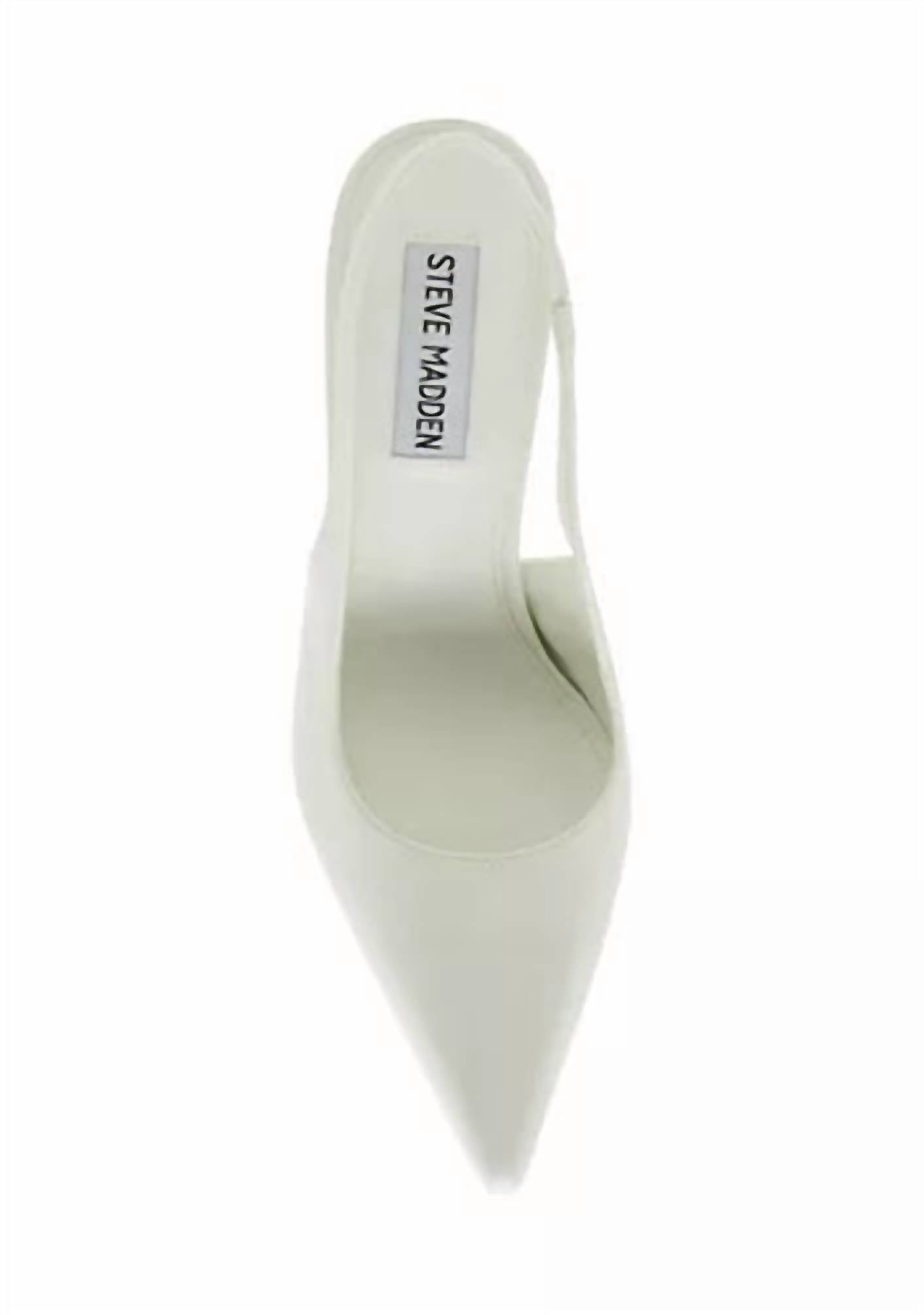 STEVE MADDEN Women's Reyes Genuine Leather Sling Back Hi Heel Pumps in white - women's heels - view 6