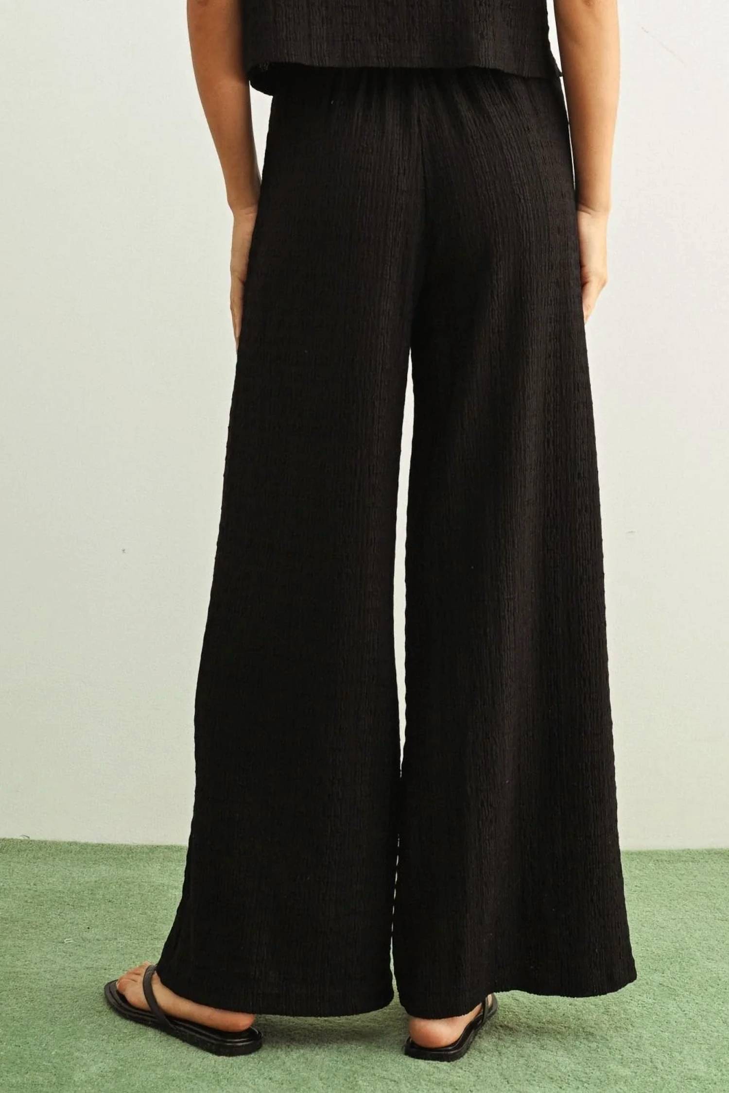 Miou Muse - Textured Wide-leg Pant