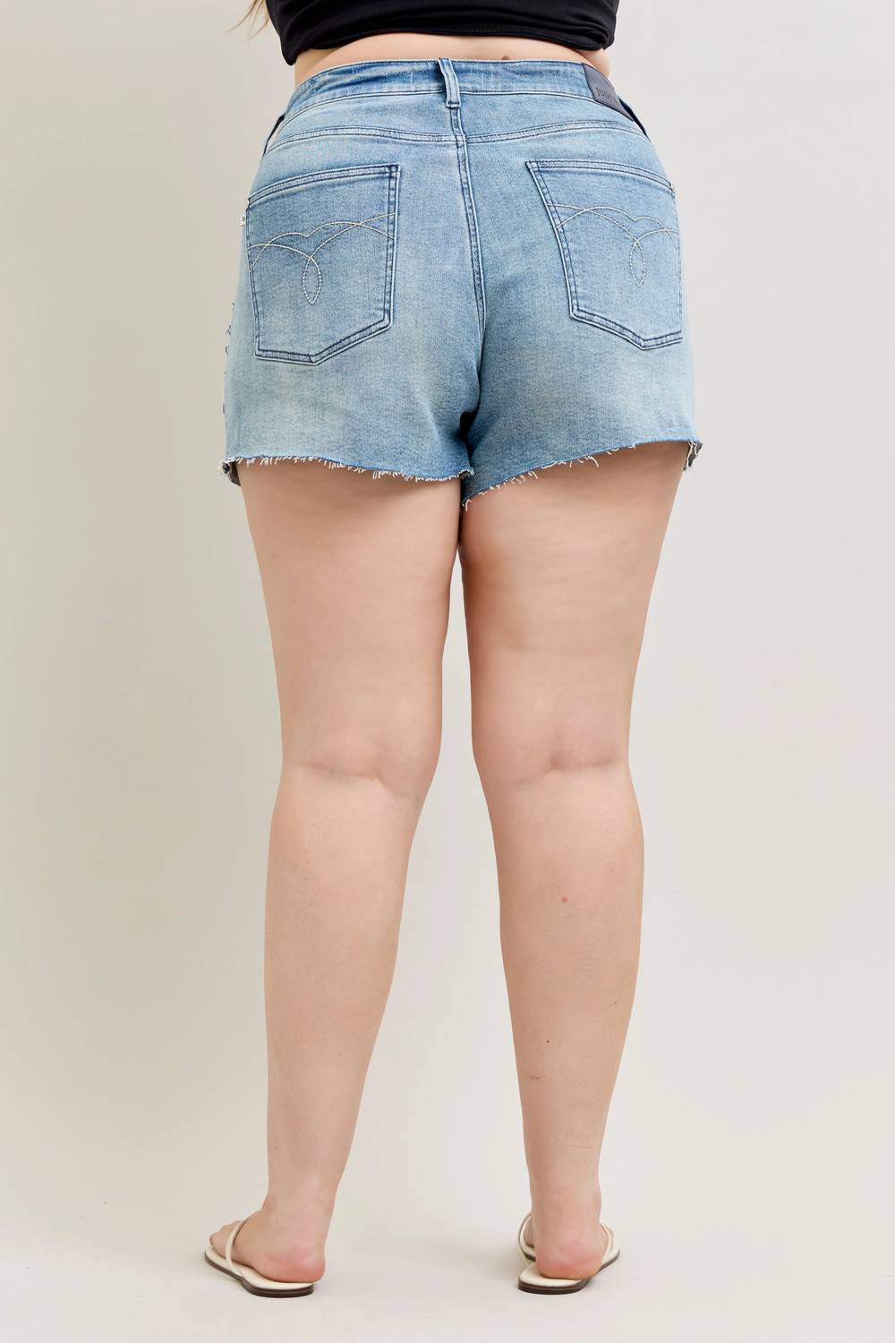 Judy Blue - High Waist Rigid Magic Cutoff Short Raw Side Seams Shorts