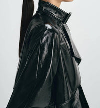 Rue Sophie Hyde Shiny Trench Coat in black - women's jacket - view 4