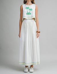 Lafayette 148 Palmette Embroidered Crop Top in white - women's shirt