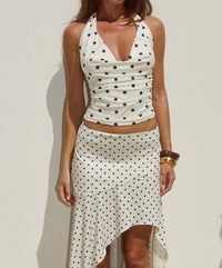 Runaway The Label - Melody Halter Polka Dot Cowl Neck Top