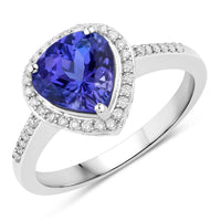 Diana M Jewels Women's Heart Natural Tanzanite Fashion Ring (2.33 Ct) - Classic Plus in 14k white gold - women's jewelry