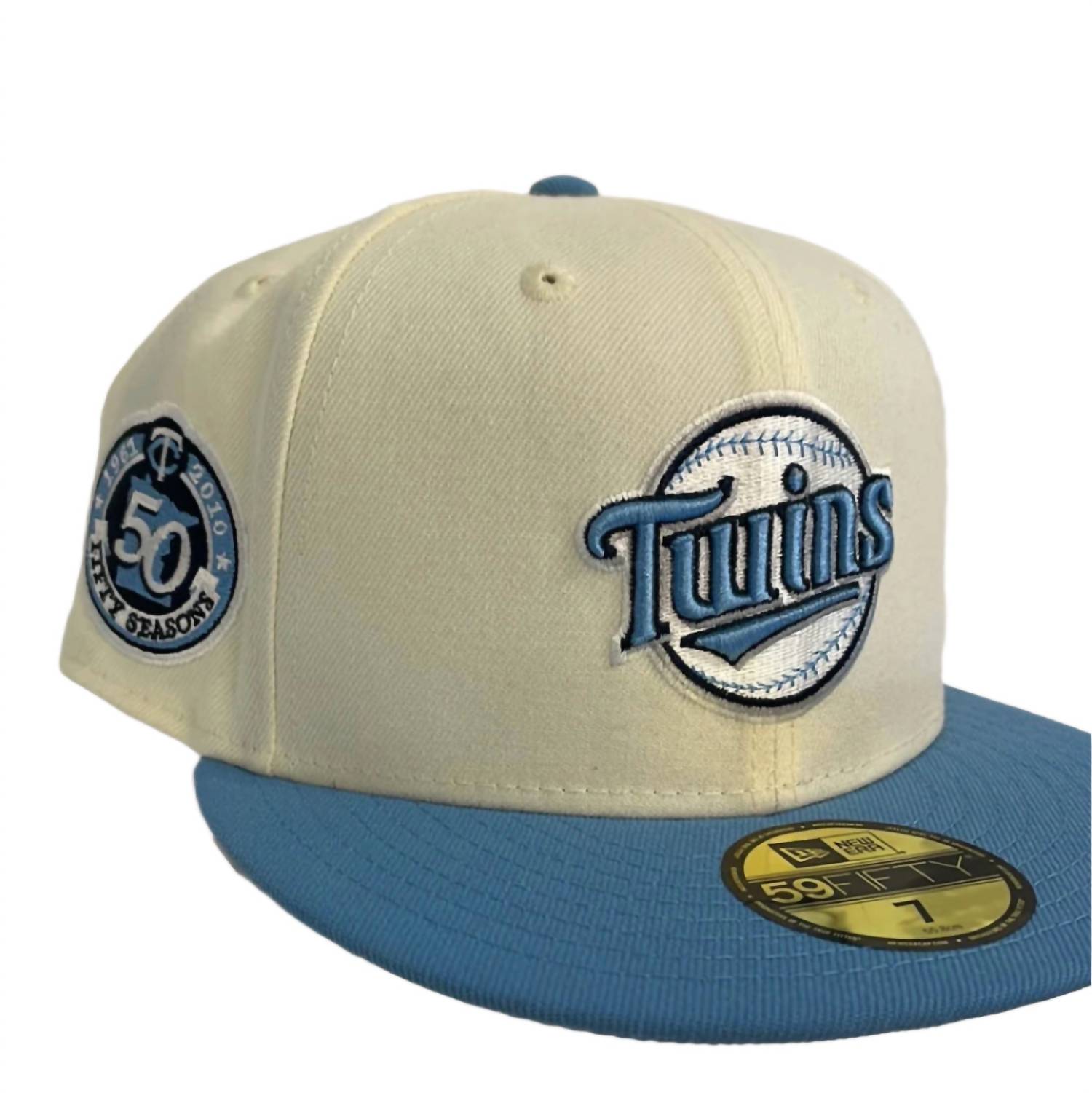 New Era Men's Twins Mpls Lakes Custom Hat in beige blue - men's hat