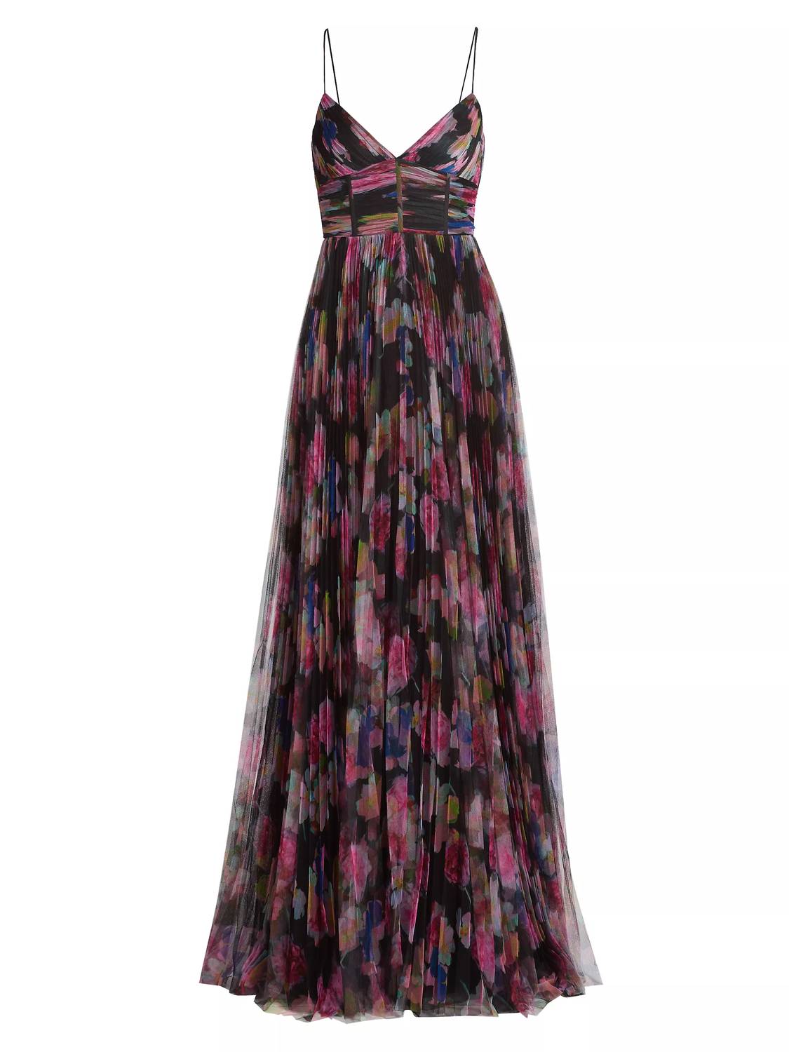 Ml Monique Lhuillier - Yvonne Floral Pleated Tulle Gown