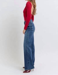 Judy Blue - Raw Hem Mid Rise Jeans