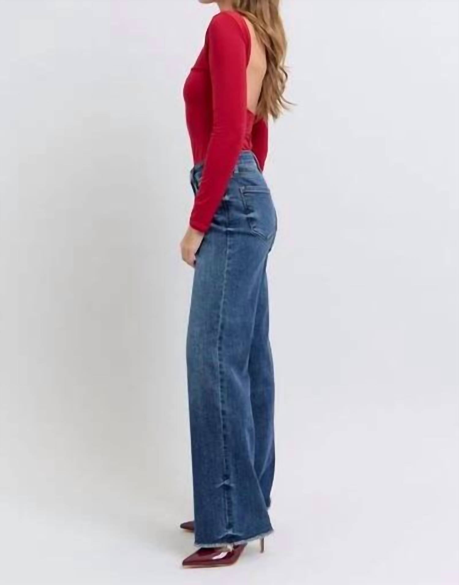 Judy Blue - Raw Hem Mid Rise Jeans