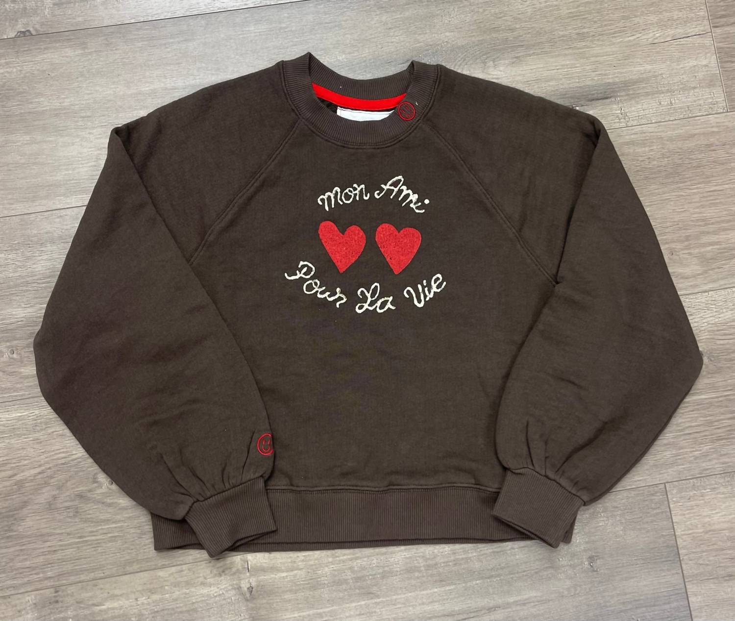 Just Madison Women's Madz Pour La Vie Sweatshirt in cocoa - women's top