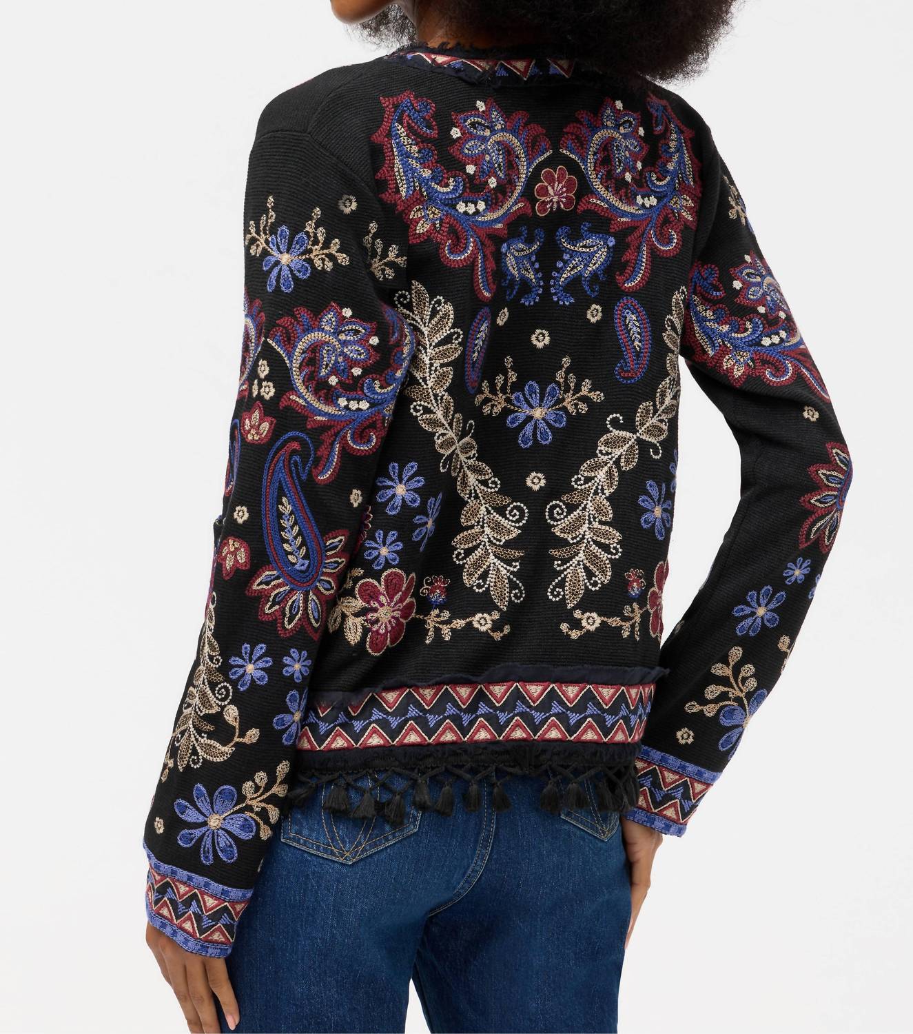 Johnny Was MONTANNA KATIUSKA SHORT FRINGE JACKET in black - women's jacket - view 4
