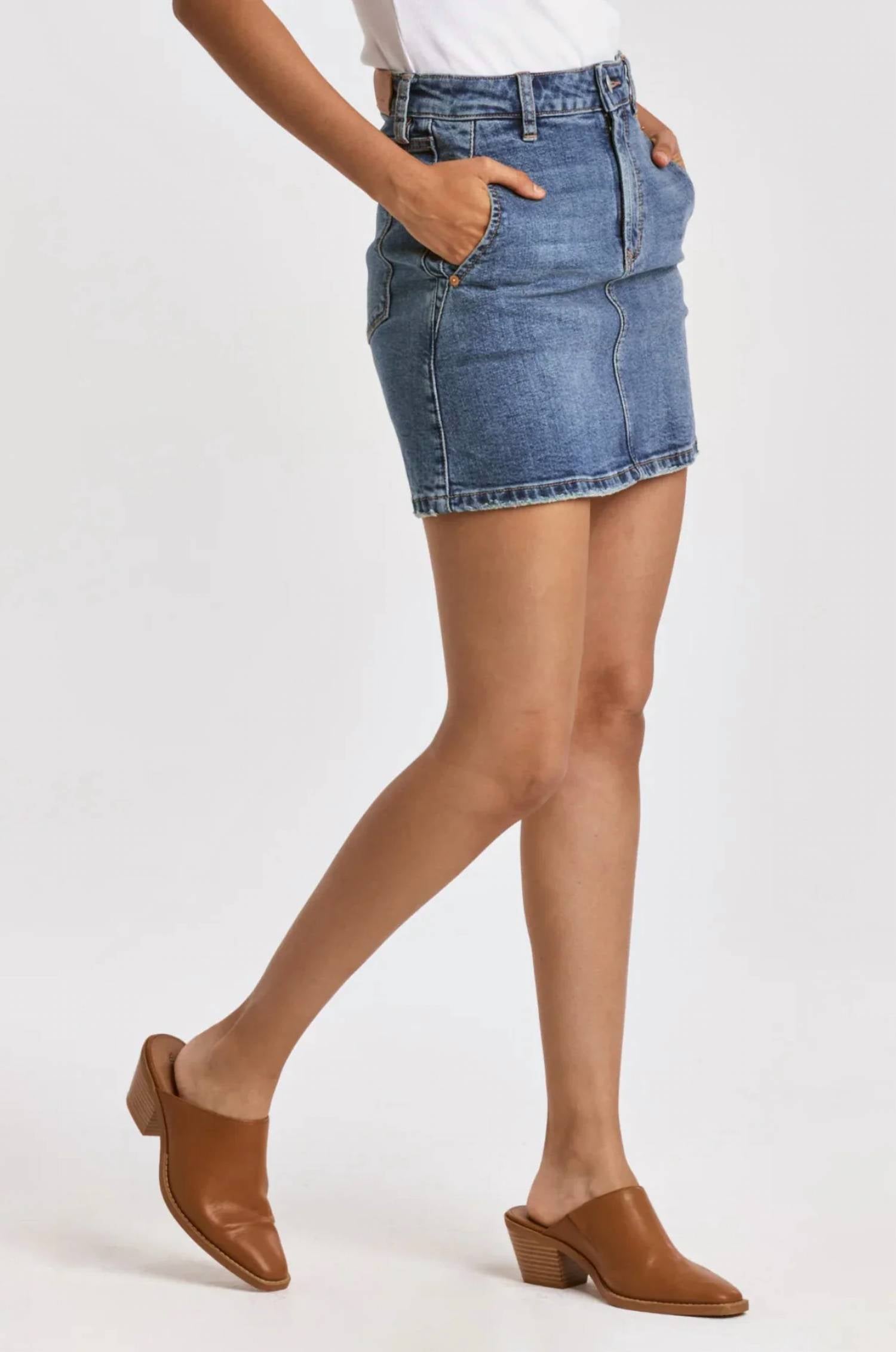 Dear John Denim - Quincy Classic Dark Denim Skirt