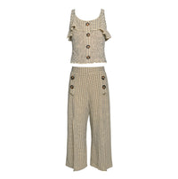 Hannah Banana - Women's Plaid Pants With Front Slits